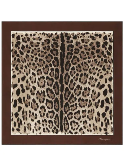 Dolce & Gabbana Luxurious Silk Foulard Scarf In Brown