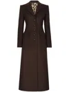 Dolce & Gabbana Long Single-breasted Wool And Cashmere Coat In Brown