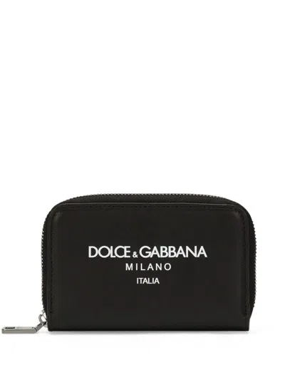 Dolce & Gabbana Luxury Leather Coin Purse For Men In Black