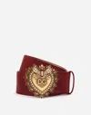 Dolce & Gabbana Luxury Leather Devotion Belt In Red