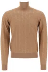 DOLCE & GABBANA LUXURY SILK TURTLENECK PULLOVER IN BROWN | MEN'S DESIGNER CLOTHING 2024 | FALL-WINTER COLLECTION