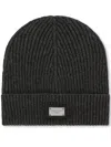 Dolce & Gabbana Logo-patch Knitted Beanie Hat In Black
