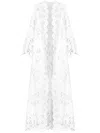 Dolce & Gabbana Cotton Robe Coat With Macramé Embroidery In White