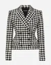 Dolce & Gabbana Double Breast Houndstooth Blazer In Multicolor