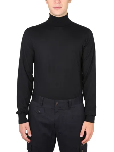 Dolce & Gabbana Long-sleeved Turtleneck Sweater In Black