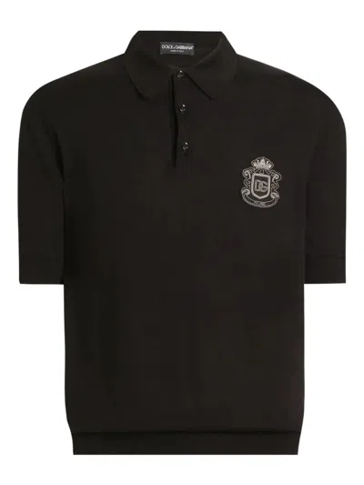 Dolce & Gabbana Cotton Polo Shirt In Black