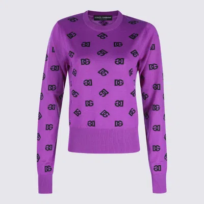 Dolce & Gabbana Long Sleeve Sweater In Purple