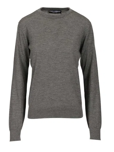 DOLCE & GABBANA MAGLIONE RASATO FIN.18 KNITWEAR GREY