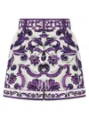 Dolce & Gabbana Maiolica Bermuda And Short Multicolor In Purple