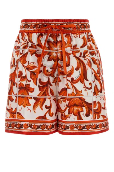 Dolce & Gabbana Maiolica Bermuda Short In Red