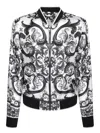 Dolce & Gabbana Maiolica Pattern Bomber Jacket In Black