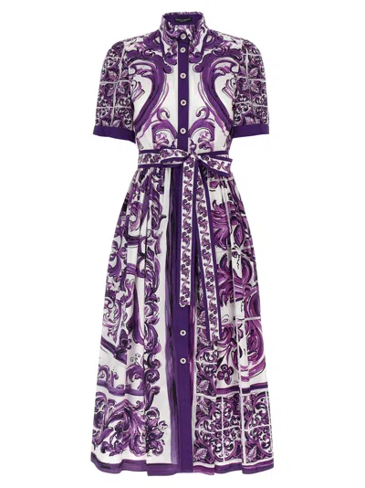 DOLCE & GABBANA MAIOLICA DRESSES PURPLE