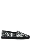 Dolce & Gabbana Printed Round Toe Espadrilles With Leaf Print In Black