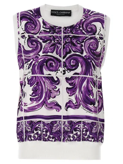 Dolce & Gabbana Maiolica Gilet Purple