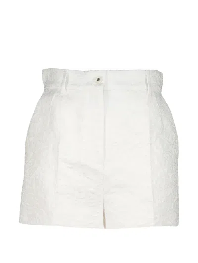 Dolce & Gabbana Maiolica Jacquard-effect Shorts In White