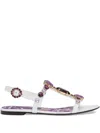 Dolce & Gabbana Embellished Leather Thong Sandals