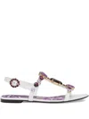 Dolce & Gabbana Embellished Leather Thong Sandals