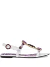 Dolce & Gabbana Embellished Leather Thong Sandals