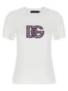Dolce & Gabbana Jersey T-shirt With Lace Inlay In White