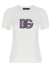 Dolce & Gabbana Jersey T-shirt With Lace Inlay In White