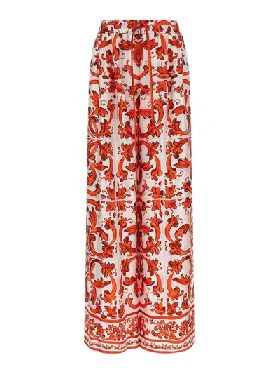 Dolce & Gabbana Maiolica' Pants In Orange