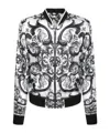 Dolce & Gabbana Maiolica Pattern Bomber Jacket In Black