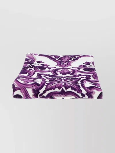 Dolce & Gabbana 'maiolica' Print Beach Towel In Purple