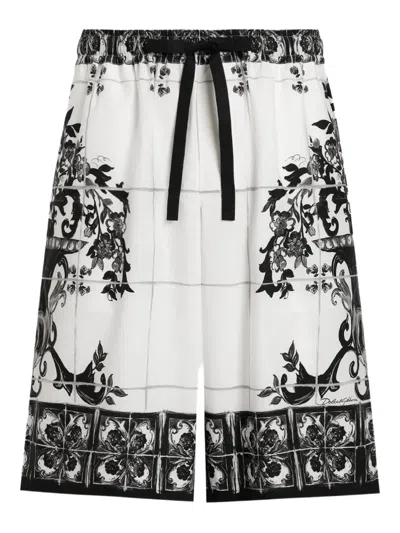 DOLCE & GABBANA MAIOLICA PRINT BERMUDA SHORTS