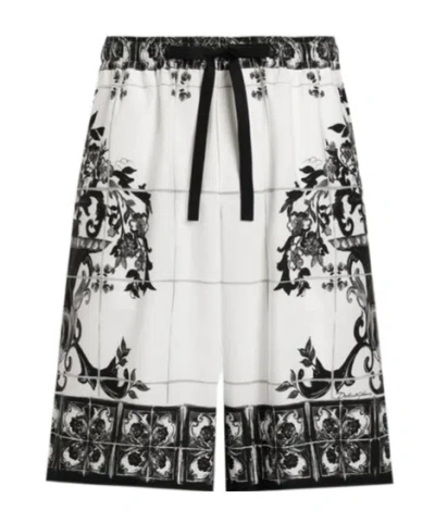 DOLCE & GABBANA DOLCE  GABBANA MAJOLICA-PRINTED POPLIN SHORTS