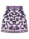 Dolce & Gabbana Multicolor Maiolica Print Bermuda Shorts In Black