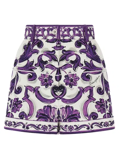 DOLCE & GABBANA MAIOLICA PRINT BERMUDA SHORTS
