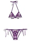 Dolce & Gabbana Tie-side Halter Neck Bikini With Gold-tone Hardware In Purple