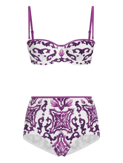 DOLCE & GABBANA MAIOLICA-PRINT BIKINI SET