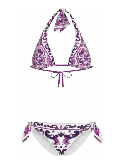 Dolce & Gabbana Maiolica Print Bikini Set