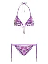 Dolce & Gabbana Maiolica Printed Triangle Bikini In Multi