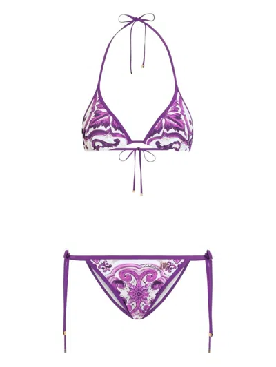【関税込み】dolce & gabbana MAIOLICA' PRINT BIKINI Majolica-print triangle bikini in Multicolor for Women
