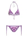 Dolce & Gabbana Maiolica Printed Triangle Bikini In Multi