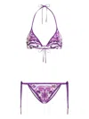 Dolce & Gabbana Maiolica Printed Triangle Bikini In Blue
