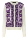 Dolce & Gabbana Women Maiolica Print Silk Cardigan In Purple
