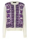 Dolce & Gabbana Women Maiolica Print Silk Cardigan In Purple