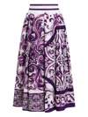Dolce & Gabbana Maiolica Print Cotton Long Skirt