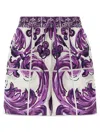 Dolce & Gabbana Maiolica Bermuda And Short Multicolor In Purple
