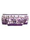 Dolce & Gabbana Violet Off-shoulder Cropped Top With All-over Floral Print In Cotton Woman In Purple