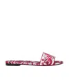 Dolce & Gabbana Majolica-print Flat Slides In Pink