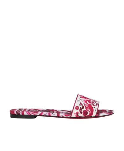 DOLCE & GABBANA DOLCE  GABBANA PRINTED SLIP-ON SLIDES