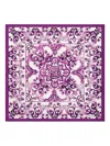Dolce & Gabbana Silk Majolica Print Scarf In Purple