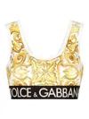 Dolce & Gabbana Majolica-print Cropped Tank Top In Amarillo