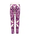Dolce & Gabbana Maiolica-print Leggings In Purple