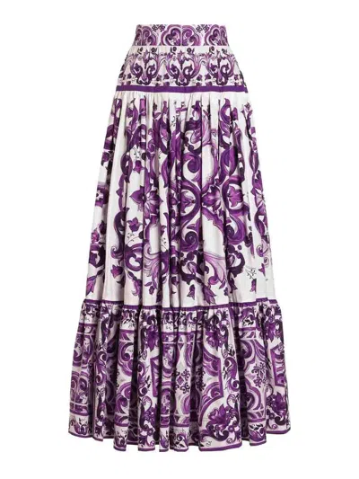 DOLCE & GABBANA MAIOLICA PRINT LONG SKIRT