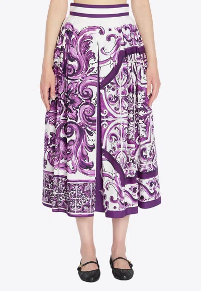 Dolce & Gabbana Maiolica Print Midi Skirt